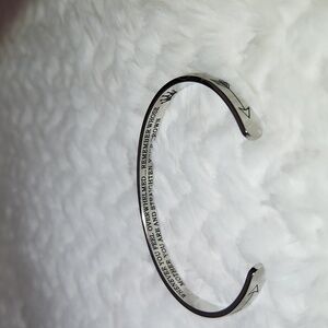 Tony & Sandy Engraved Silver Cuff Bracelet - Inspirational Quote